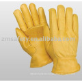 Golden cowhide leather driver glove